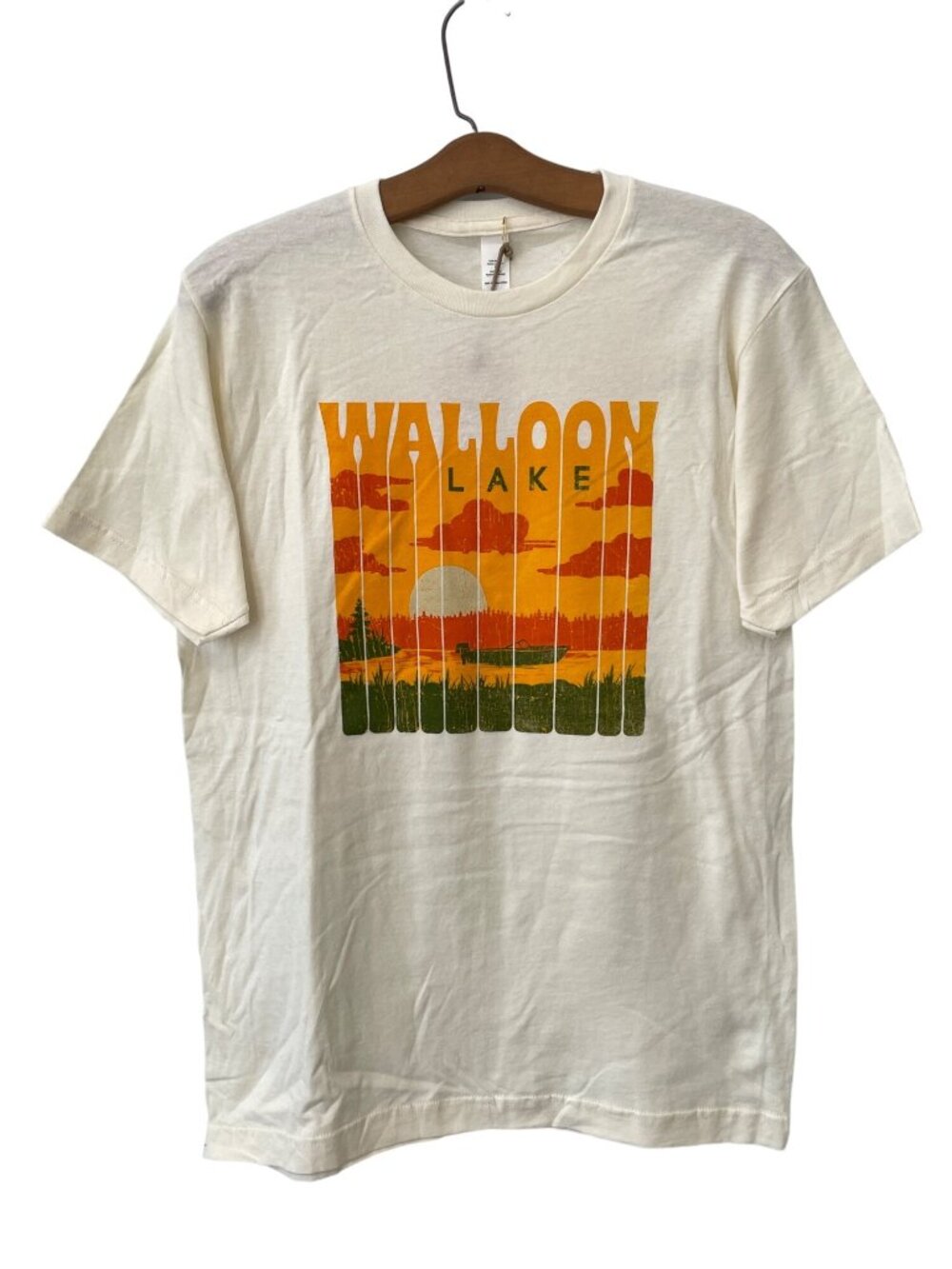 Good Land Supply Co. Graphic Tee Medium Walloon Lake Vintage Cream Cotton NEW